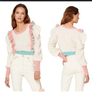 💕Love Shack Fancy Greece Ruffle Pullover Sweater